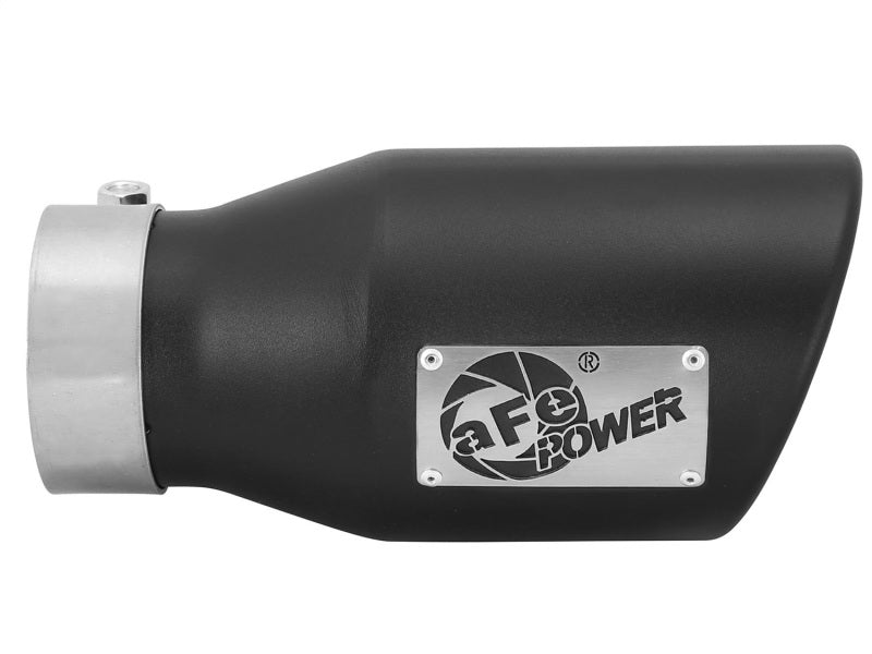 aFe Power Gas Exhaust Tip Black- 3 in In x 4.5 out X 9 in Long Bolt On (Black) - armamenter