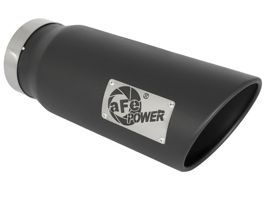 aFe Power MACH Force-Xp 5in In x 6in Out x 15in L Bolt-On 409 SS Exhaust Tip - Black - armamenter