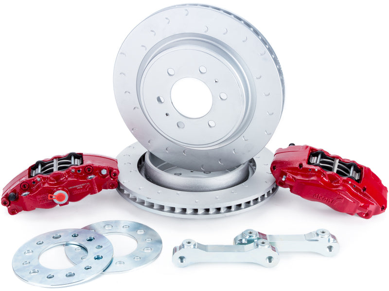 Alcon 10-14 & 17-18 Raptor/09-17 F150 360x32 Rotors 4-Piston Red Rear Brake Kit w/o Elect Park Brake - armamenter