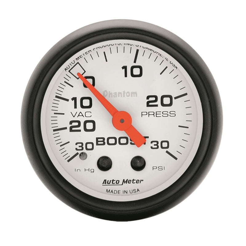 Autometer Phantom 52mm 30 PSI Mechanical Boost Gauge - armamenter