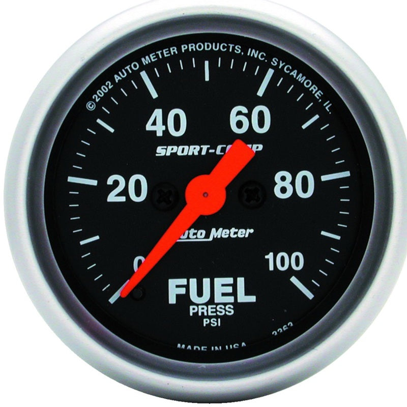 Autometer Sport-Comp 52mm 0-100 PSI Electronic Fuel Pressure Gauge - armamenter