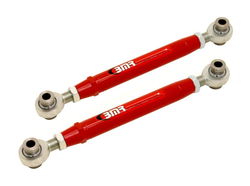 BMR 10-15 5th Gen Camaro Rear Adj. Rod Ends Toe Rods - Red - armamenter