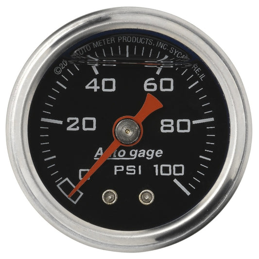 Autometer AutoGage 1.5in Liquid Filled Mechanical 0-100 PSI Fuel Pressure Gauge - armamenter