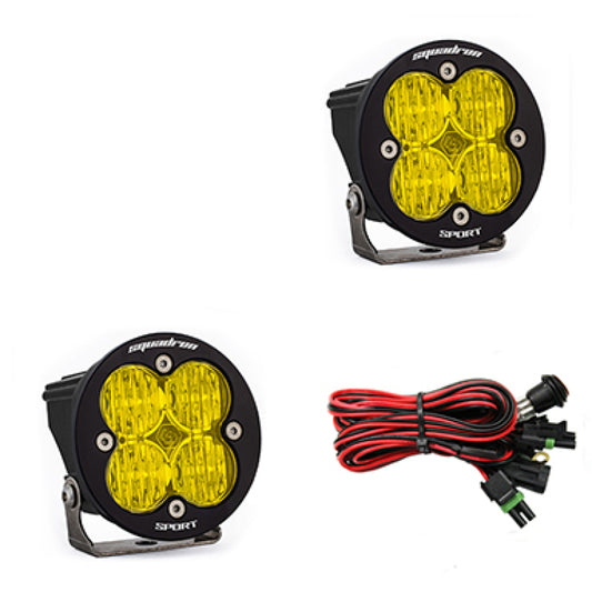 Baja Designs Squadron R Sport Wide Cornering Pair LED Light Pods - Amber - armamenter