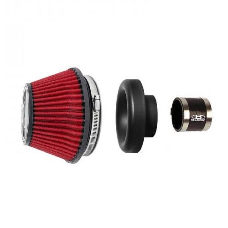 BLOX Racing Shorty Performance 5in Air Filter w/2.5in Velocity Stack and Coupler Kit - armamenter