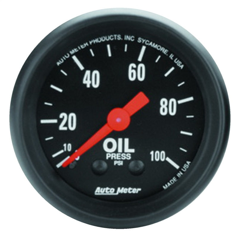 Autometer Z Series 52mm 0-100 PSI Mechanical Oil Pressure Gauge - armamenter