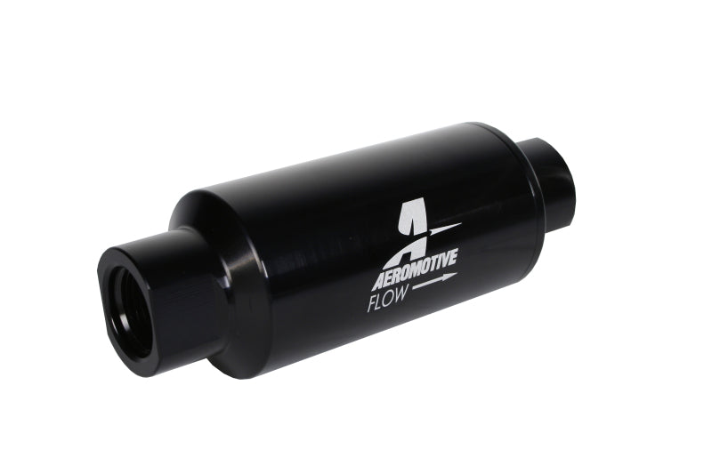 Aeromotive In-Line Filter 10AN 10 Micron Microglass Element Bright-Dip Black 2in OD - armamenter