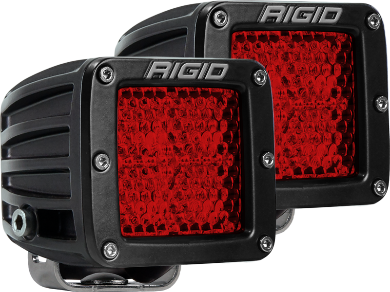 Rigid Industries D-Series - Diffused Rear Facing High/Low - Red - Pair