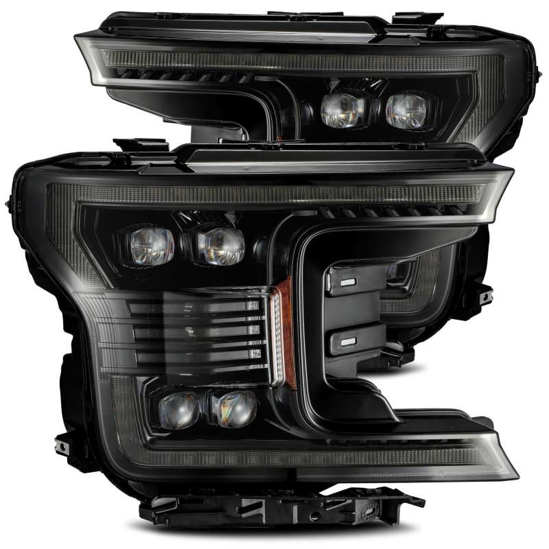 AlphaRex 18-20 Ford F-150 NOVA LED Proj Headlight Plank Style Alpha Blk w/Activ Light/Seq Signal/DRL - armamenter