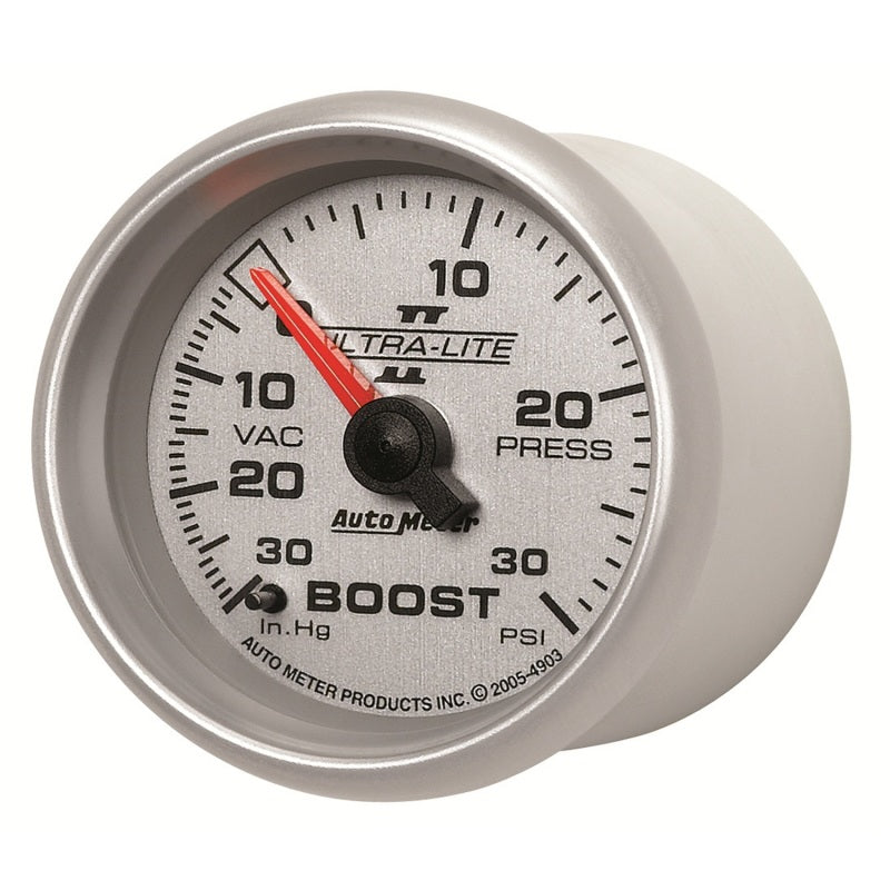 Autometer Ultra-Lite II 52mm 30 PSI Mechanical Boost Gauge - armamenter