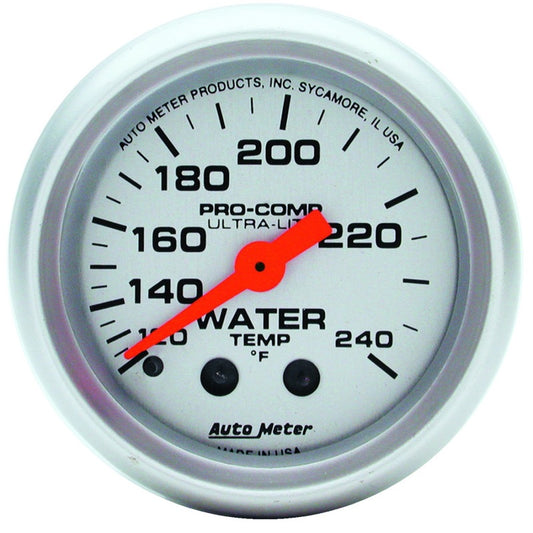 Autometer Ultra-Lite 52mm 120-240 Deg F Mechanical Water Temp Gauge - armamenter