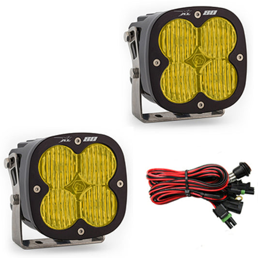 Baja Designs XL80 Series Wide Cornering Pattern LED Light Pods - Amber - armamenter