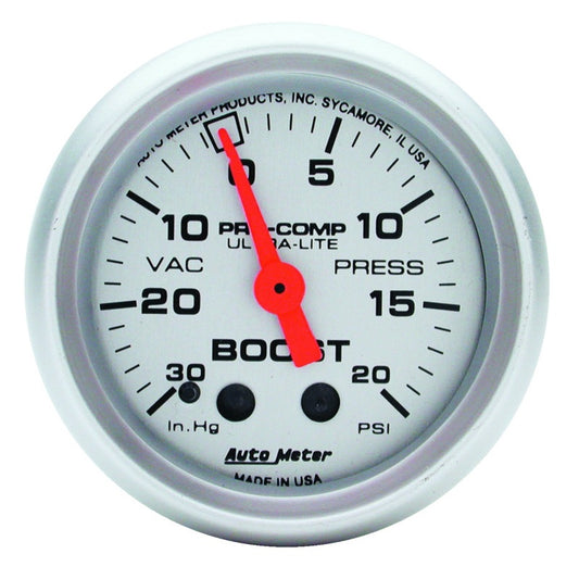 Autometer Ultra-Lite 52mm 20 PSI Mechanical Boost Gauge - armamenter