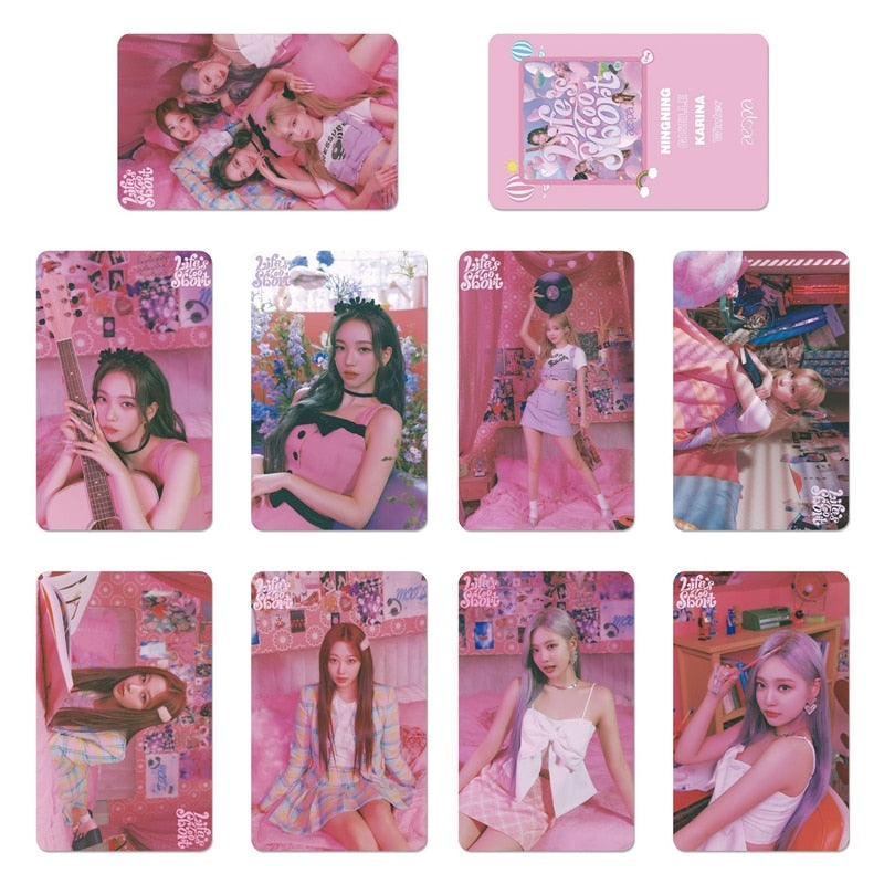 55PCS/Set Kpop Aespa New Album Lifes Too Short LOMO Cards Photo Cards WINTER KARINA Photocards For Fans Collection Photocards - armamenter