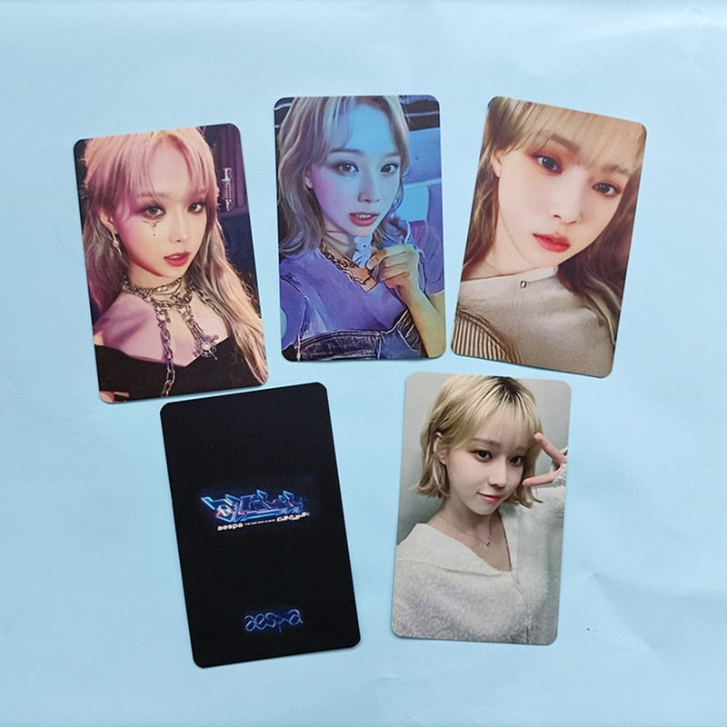 5PCS/Set Kpop AESPA New Album Girls Photo Cards Group WINTER KARINA NINGNING LOMO Cards Photocards For Fans Collection Cards - armamenter