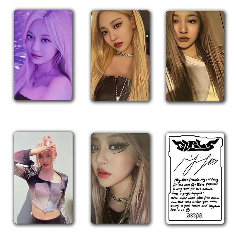 5PCS/Set Kpop AESPA New Album Girls Photo Cards Group WINTER KARINA NINGNING LOMO Cards Photocards For Fans Collection Cards - armamenter