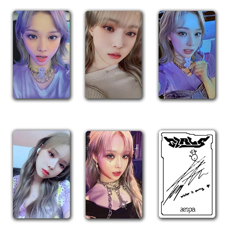 5PCS/Set Kpop AESPA New Album Girls Photo Cards Group WINTER KARINA NINGNING LOMO Cards Photocards For Fans Collection Cards - armamenter